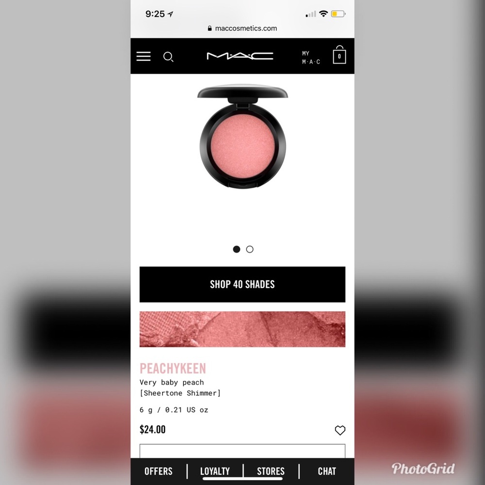 NEW Mac Sheertone Shimmer Blush Peachykeen